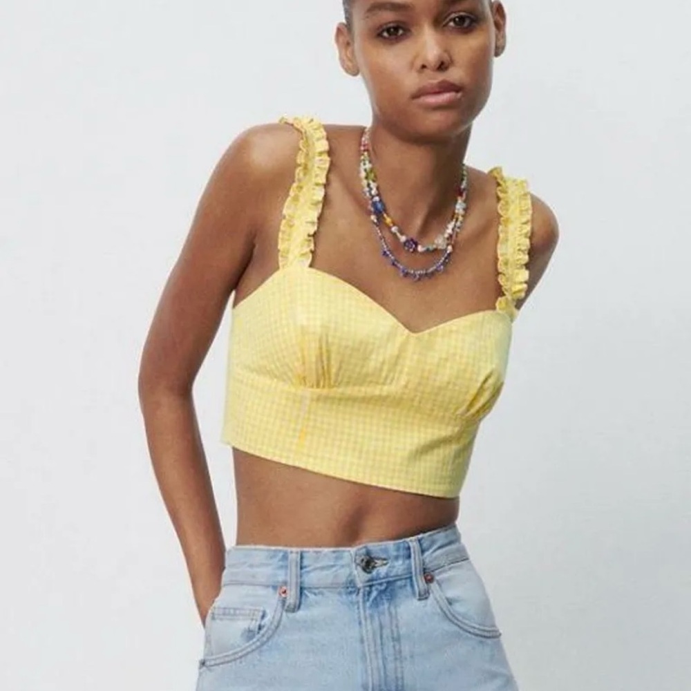 Zara Gingham Crop Top